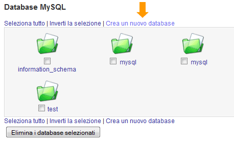creare database SQL con MySql