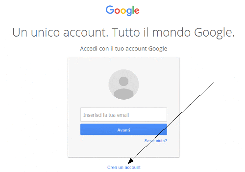 registrazione di un nuovo account