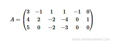 la matrice dei coefficienti