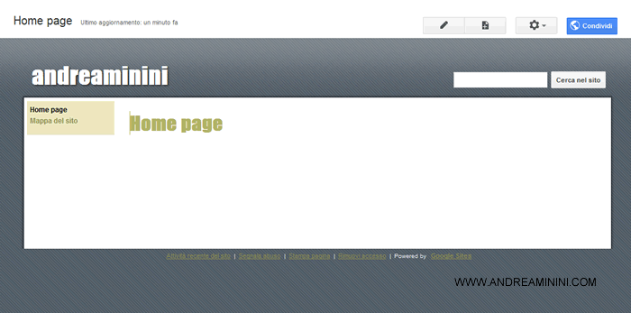 la prima pagina del nuovo blog