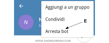 bloccare l'esecuzione del bot