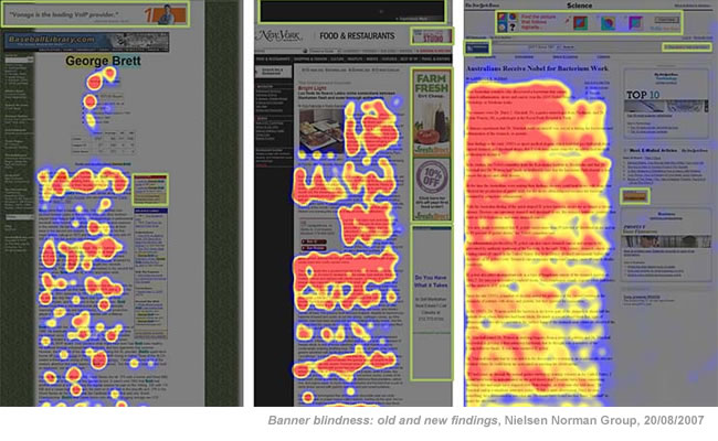 un esempio di banner blindness
