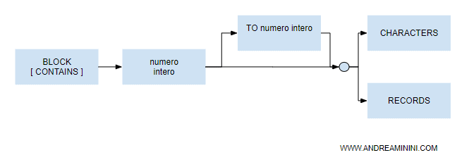 la sintassi della clausola Block Contains in Cobol