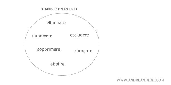 esempio di campo semantico delle parole