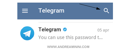 premere sulla ricerca in Telegram