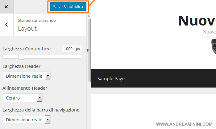 salvare le modifiche per confermare l'allineamento