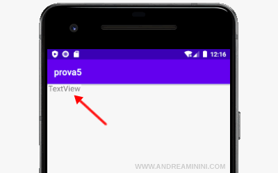 la visualizzazione di un elemento nell'app senza le constraints