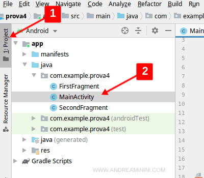 dove si trova il file MainActivity.java