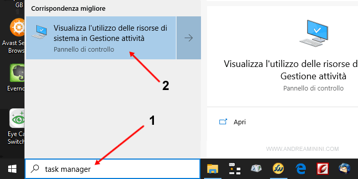 come aprire il task manager su Windows 10