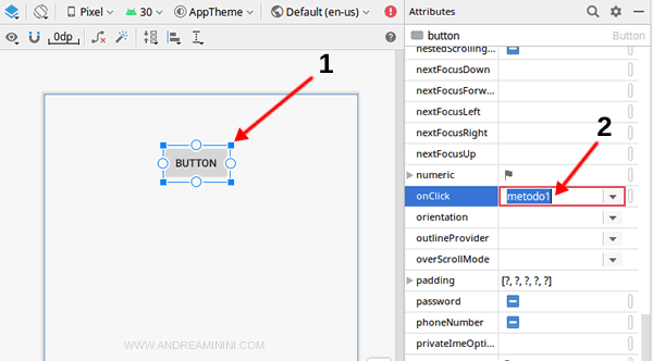 modifico l'attributo onClick