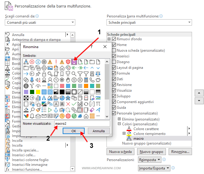 cambio l'icona grafica e il nome