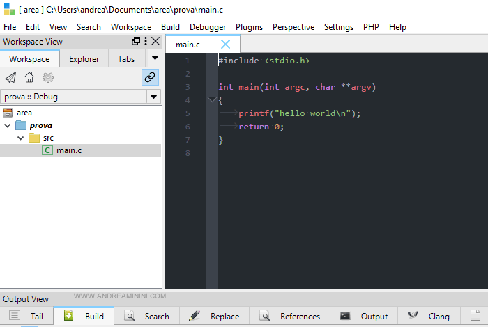 il file sorgente del programma in linguaggio C