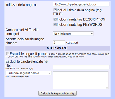 FISSARE I PARAMETRI DI CALCOLO