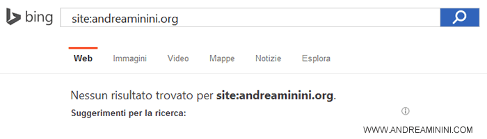 come controllare se un sito è su Bing