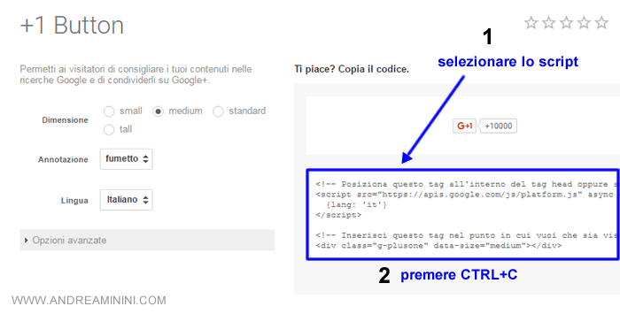 selezionare lo script e premere CTRL+C per copiarlo