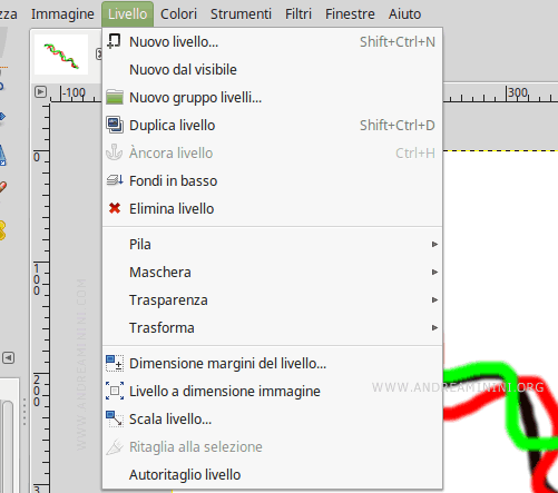 il menu livello