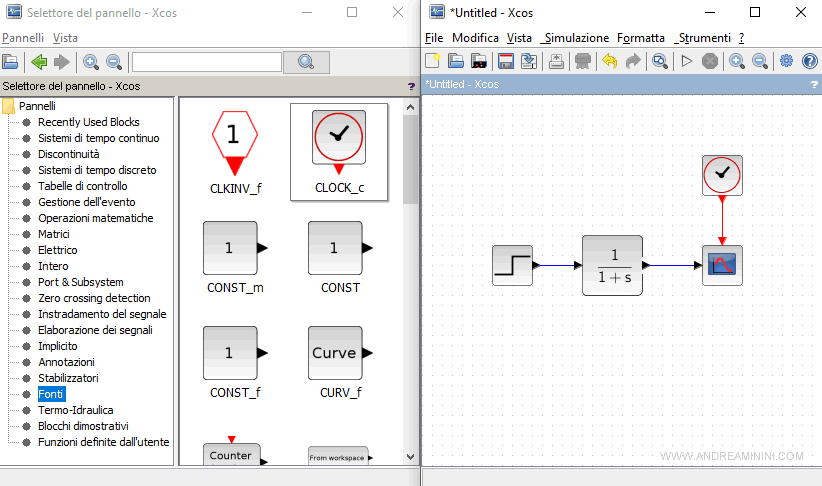 collego i blocchi Clock e Cscope