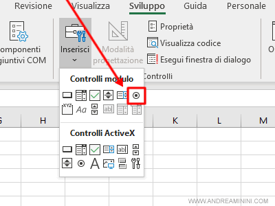 selezionare il pulsante di scelta
