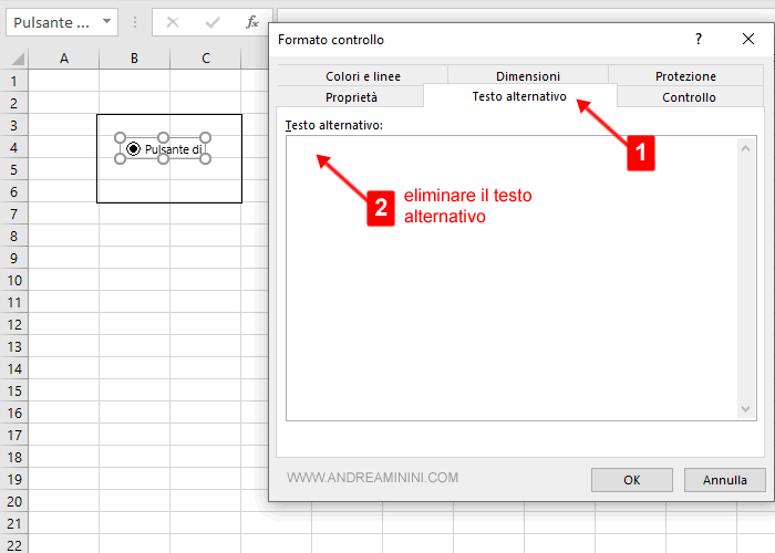 selezionare la cella dove visualizzare la scelta