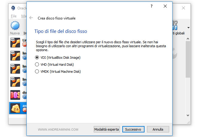 seleziono VDI