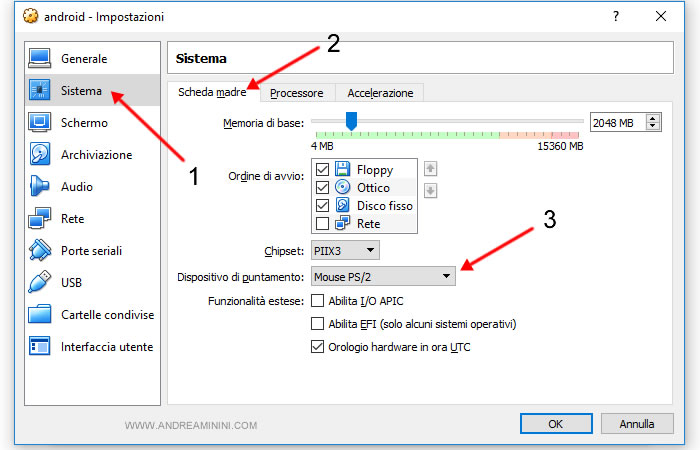 definisco il mouse per Android
