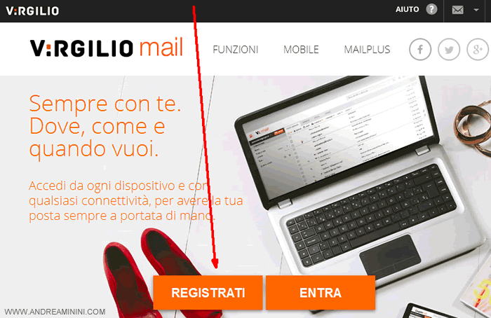 cliccare sul pulsante REGISTRATI