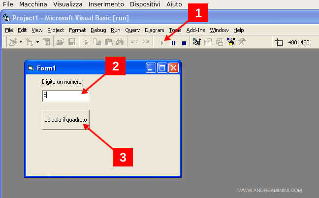 l'esecuzione della form
