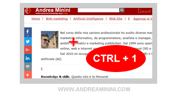 premere su CTRL+1