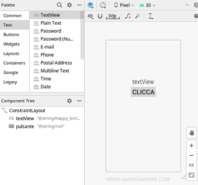 il pulsante su Android Studio