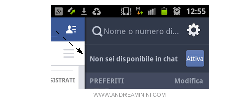 ho disattivato la chat su Facebook tramite lo smartphone