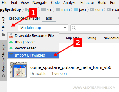 come importare una foto su Android Studio