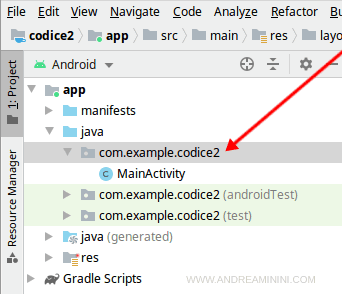seleziono il folder dove si trova il file java
