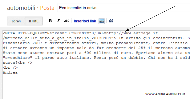 come reindirizzare un sito web verso l'esterno