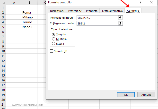 configuro il campo di riepilogo