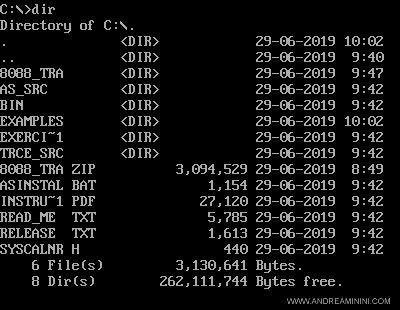 il contenuto della directory tracer