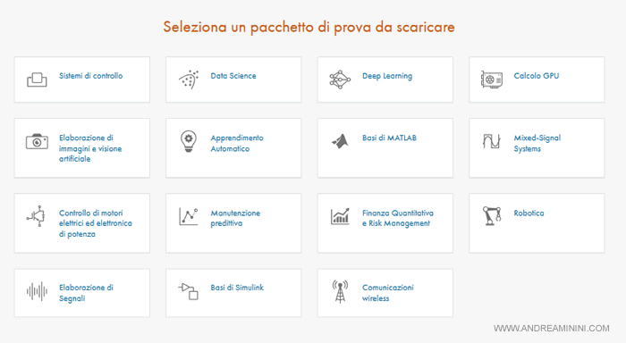 seleziono i pacchetti da installare