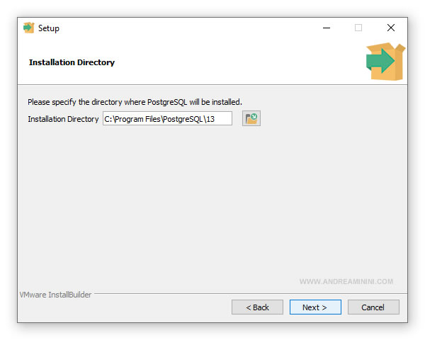 scelgo dove installare PostgreSQL