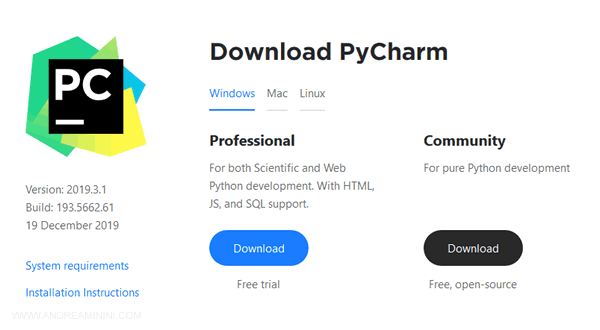 come installare PyCharm