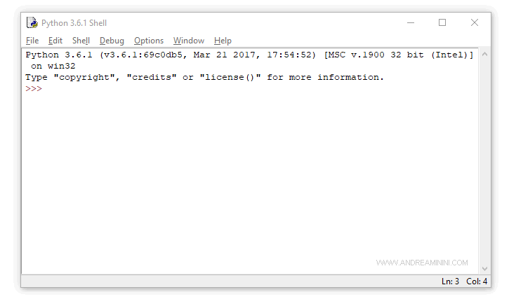 example of IDLE editor Python on Windows 10
