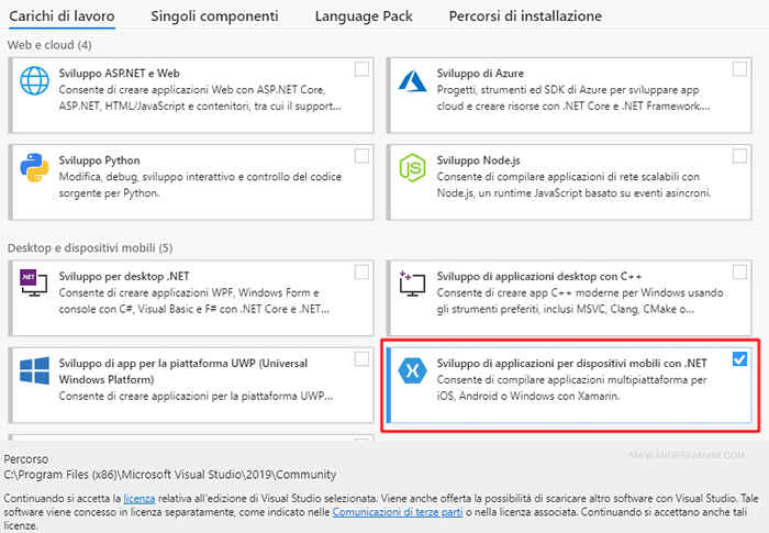 installo il nuovo componente