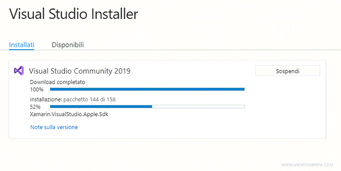 il download di xamarin