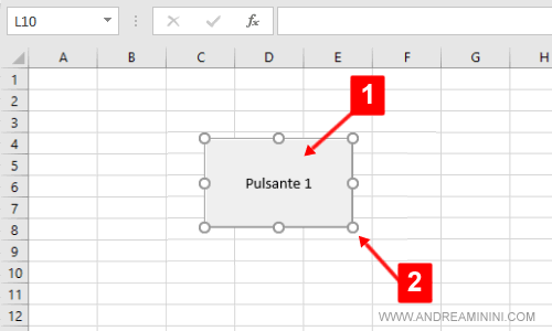 come modificare le dimensioni o la posizione del pulsante su Excel