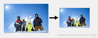 un esempio di ridimensionamento della foto