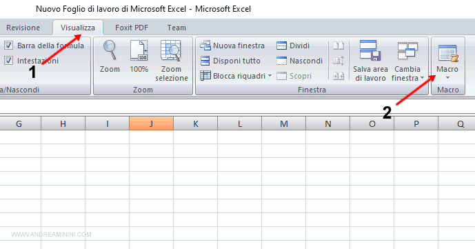 come visualizzare le macro di un foglio di calcolo Excel