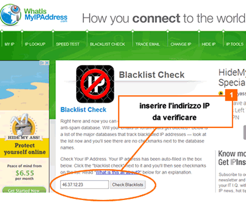 come verificare se un indirizzo IP è spam