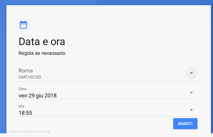 clicco su Avanti