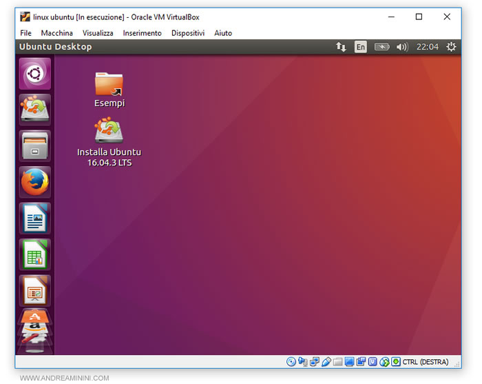 il desktop di Ubuntu