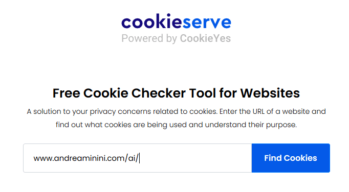 l'interfaccia di Cookie Serve