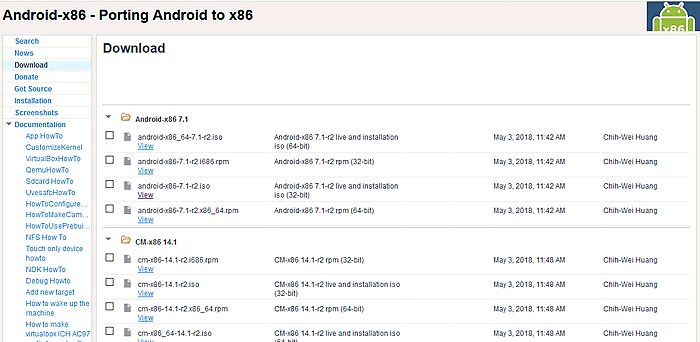 dove scaricare il disco di installazione di Android