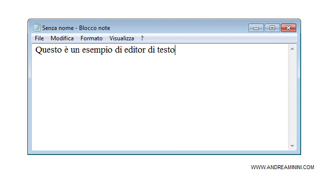un esempio di editor di testo